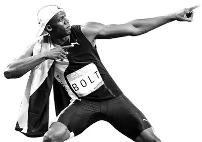 博尔特标志性动作.
