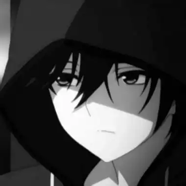 丧丧的霸气高冷男生头像动漫黑白版