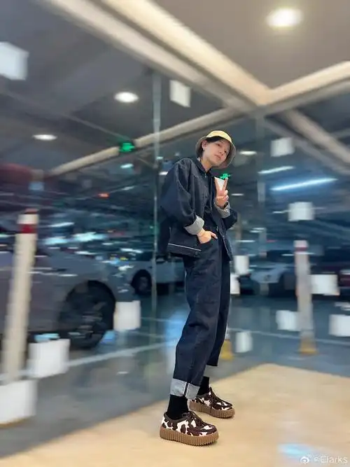 李斯丹妮演绎torhill bee饼干鞋牛奶纹趣意混搭"饼干"厚底斑斓美拉德