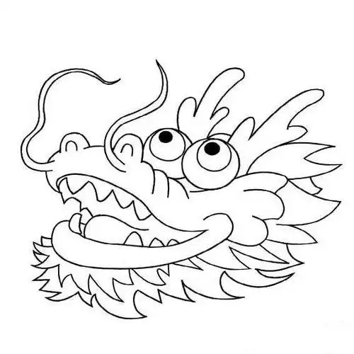 正面彩色简笔画简笔画龙头的画法最简单金色龙头上色简笔画图片教程