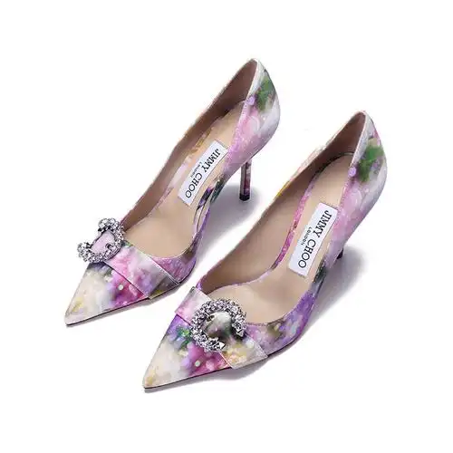 周仰杰jimmychoo女士织物饰扣尖头高跟鞋单鞋saresa85zqp221