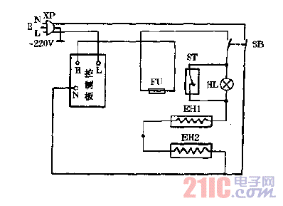 神奇qpfb-10型台式蒸汽电熨机整机接线图