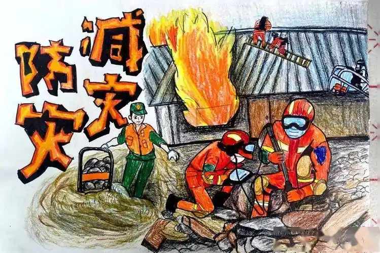 "童心画安全"防灾减灾绘画征集大赛作品展播(四)_画笔_少儿_祁炳琦