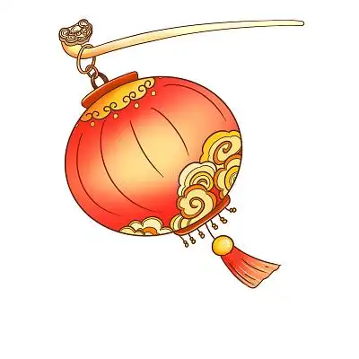 卡通灯笼元素中国风灯笼宫灯原创插画海报红灯笼剪纸灯笼元素新年春节