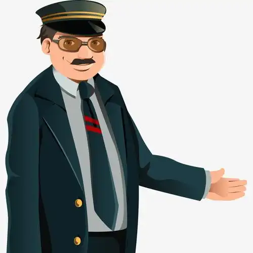 矢量铁路职工列车员人物插画免抠素材免费下载_觅元素51yuansu.com