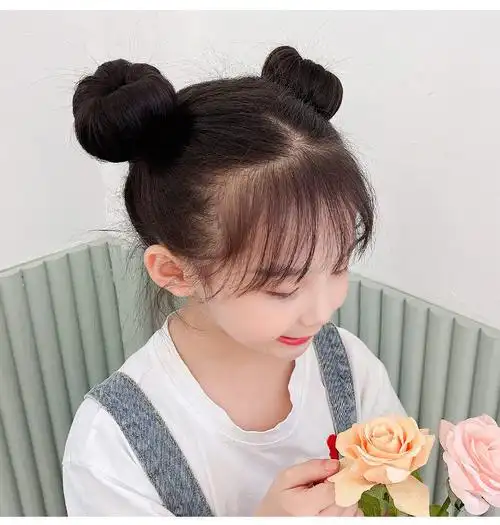 恒境儿童丸子头盘发神器圈盘发器宝宝双丸子头头饰发圈女童发饰hj 浅