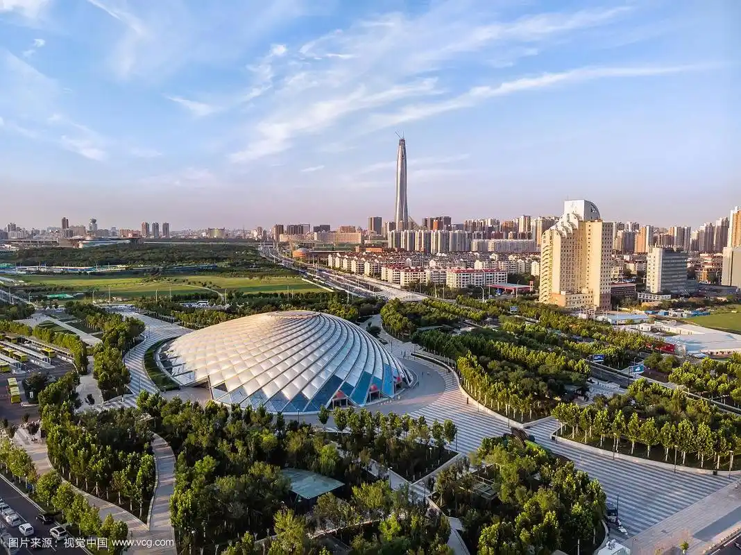 航拍天津滨海新区