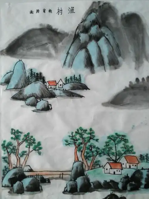 圆梦画室一部中级班2017年暑假写意山水画作品