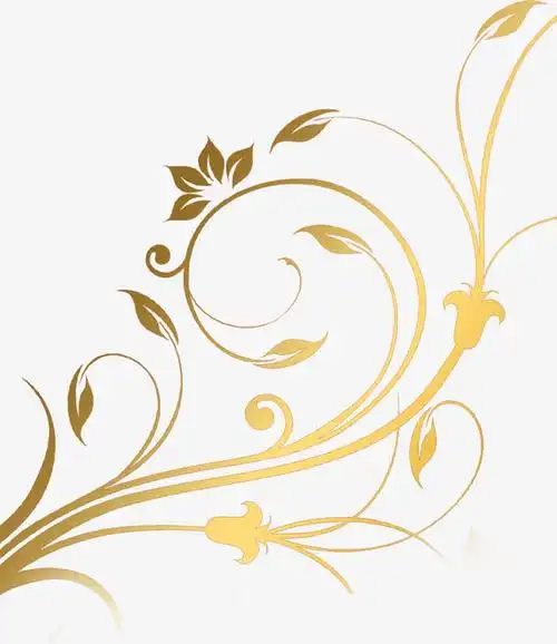 金色唯美华丽花纹免抠素材免费下载_觅元素51yuansu.com