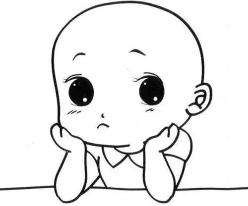 小孩发愁的可爱简笔画
