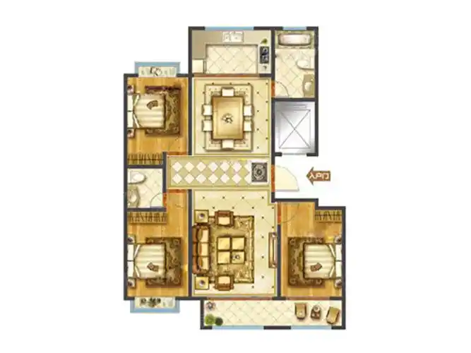 紫瑞园3室2厅2卫户型图