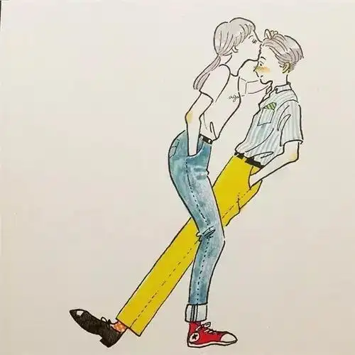 一组污到可以把你看酸的情侣插画好真实