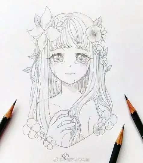 简单又好看的美少女画简笔画