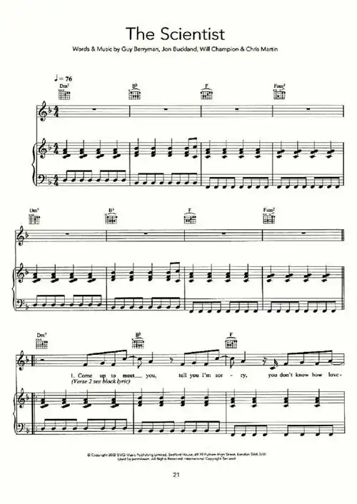 the scientist吉他谱(图1)