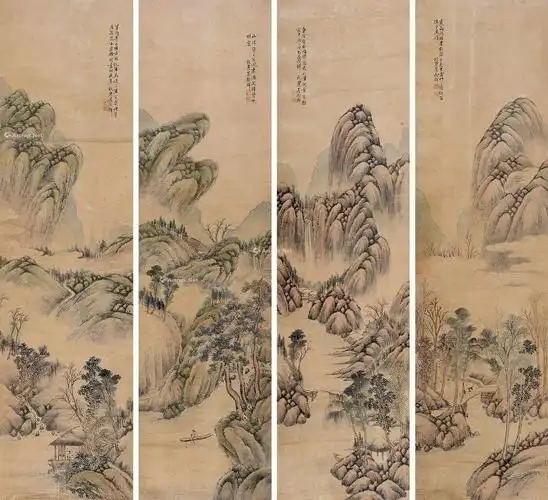 吴谷祥山水四景