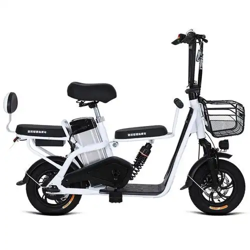 优恩电动车youen三人亲子女式接送学生锂电池电动电动自行车