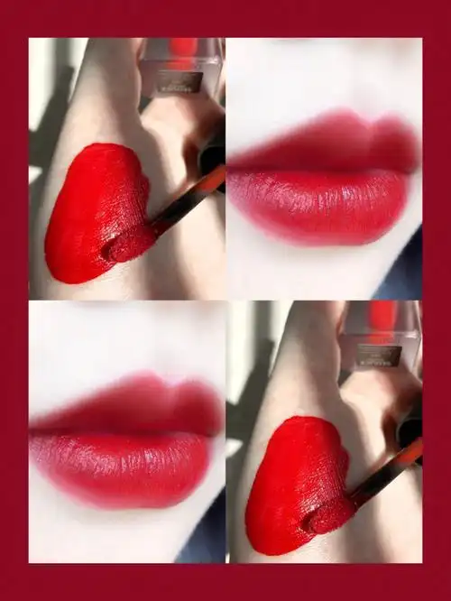 敲喜欢的口红颜色～正红色～真的显白