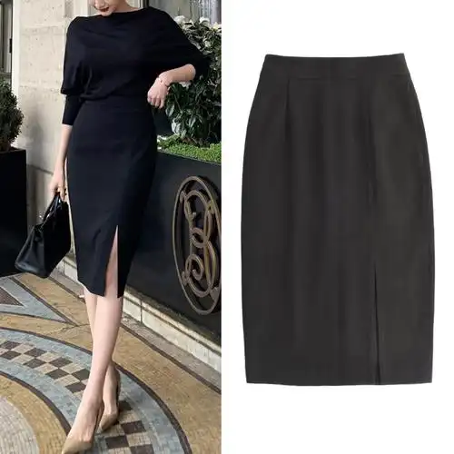 2022春款中长款西装裙通勤半身裙