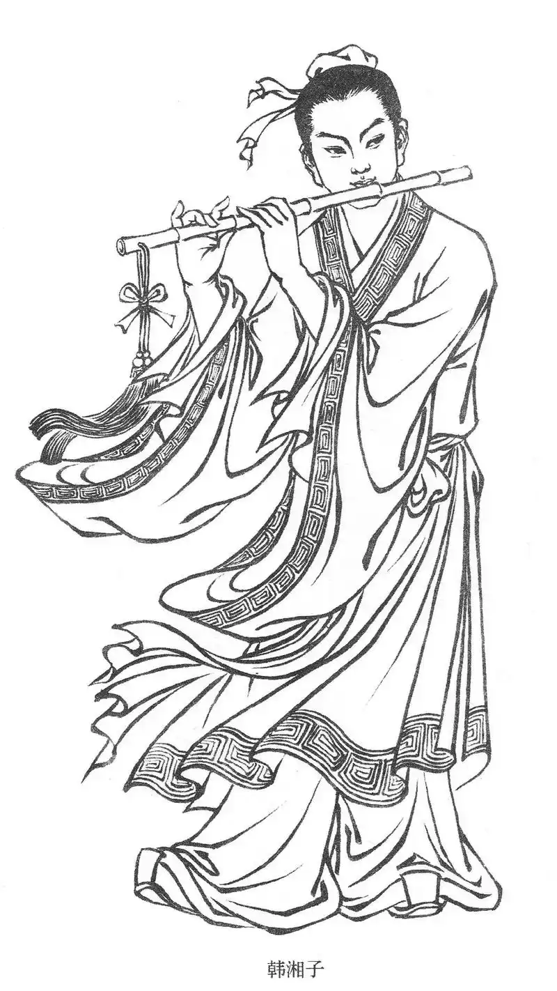 古风素描,水墨丹青,道教八仙#弘扬中国的道教文化 - 抖音