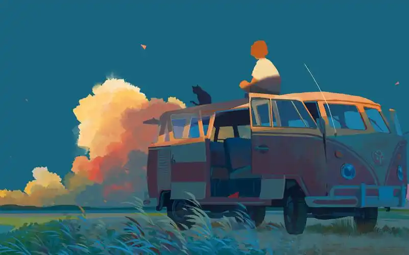 温暖治愈系手绘高清桌面壁纸_风格壁纸_壁纸下载_美桌网