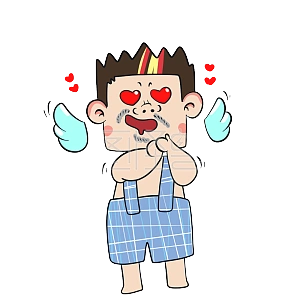 图怪兽原创元素躁动的心卡通表情包