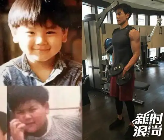 从曝光的儿时照片中就能看出,彭于晏从小就是胖墩墩的易胖身材.