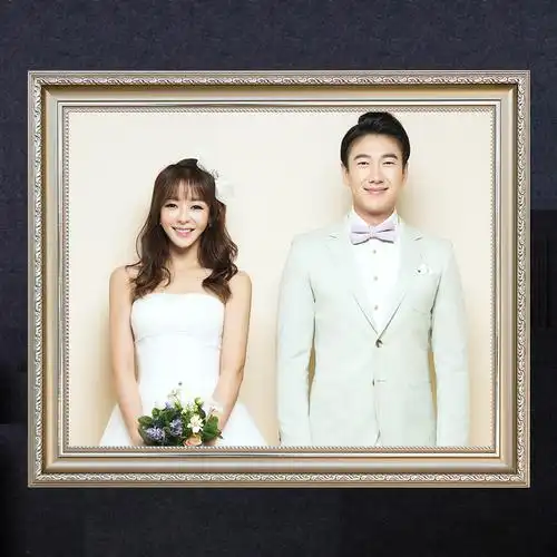 一折照片冲印 相框_影楼欧式相框定做挂墙婚纱照片放大冲印加创意组合