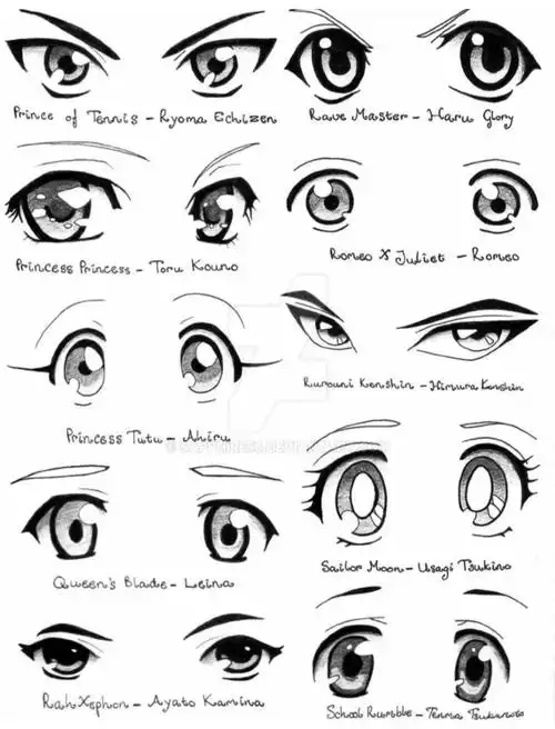 漫画班7315百种漫画眼睛线稿素材练习