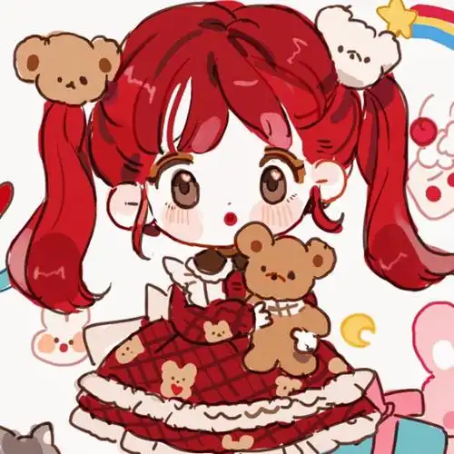 超可爱的卡通头像画师微博id:普通小狗自截