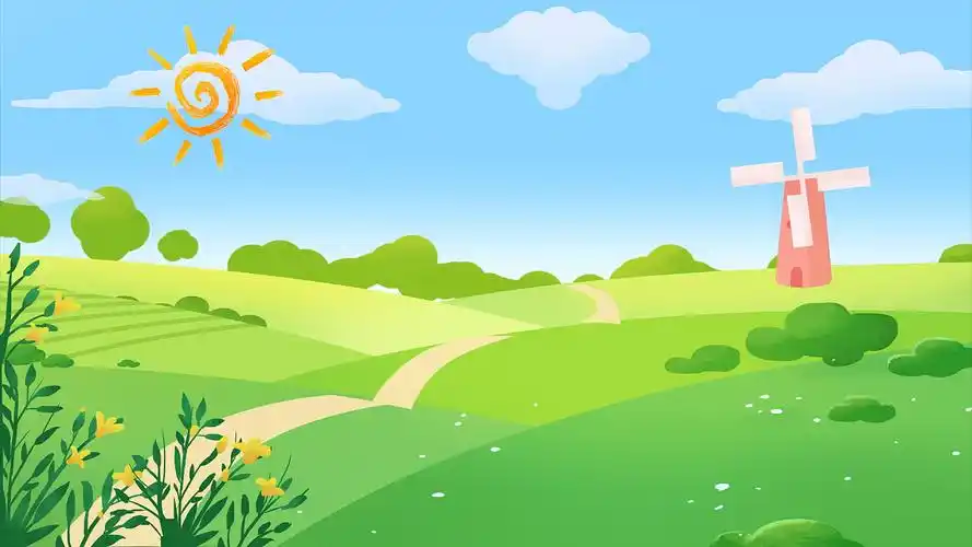 清新卡通草地背景ae模板卡通草地背景视频素材aep