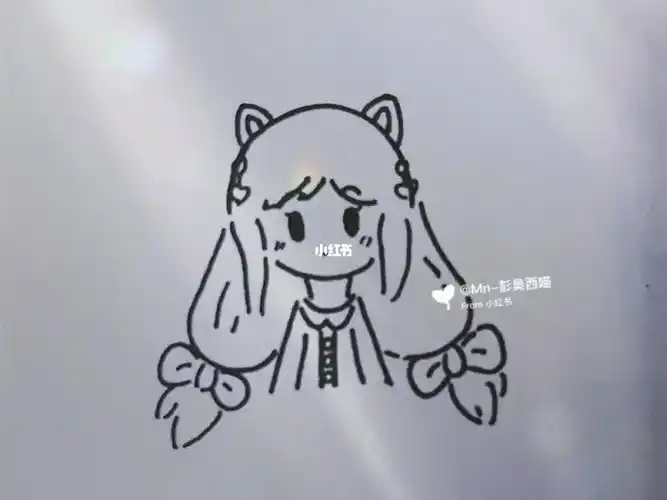 猫耳少女简笔画