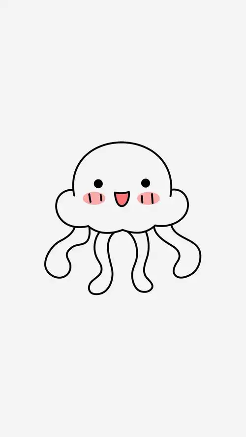 水母简笔画,简单又漂亮,一起动手画一画吧!