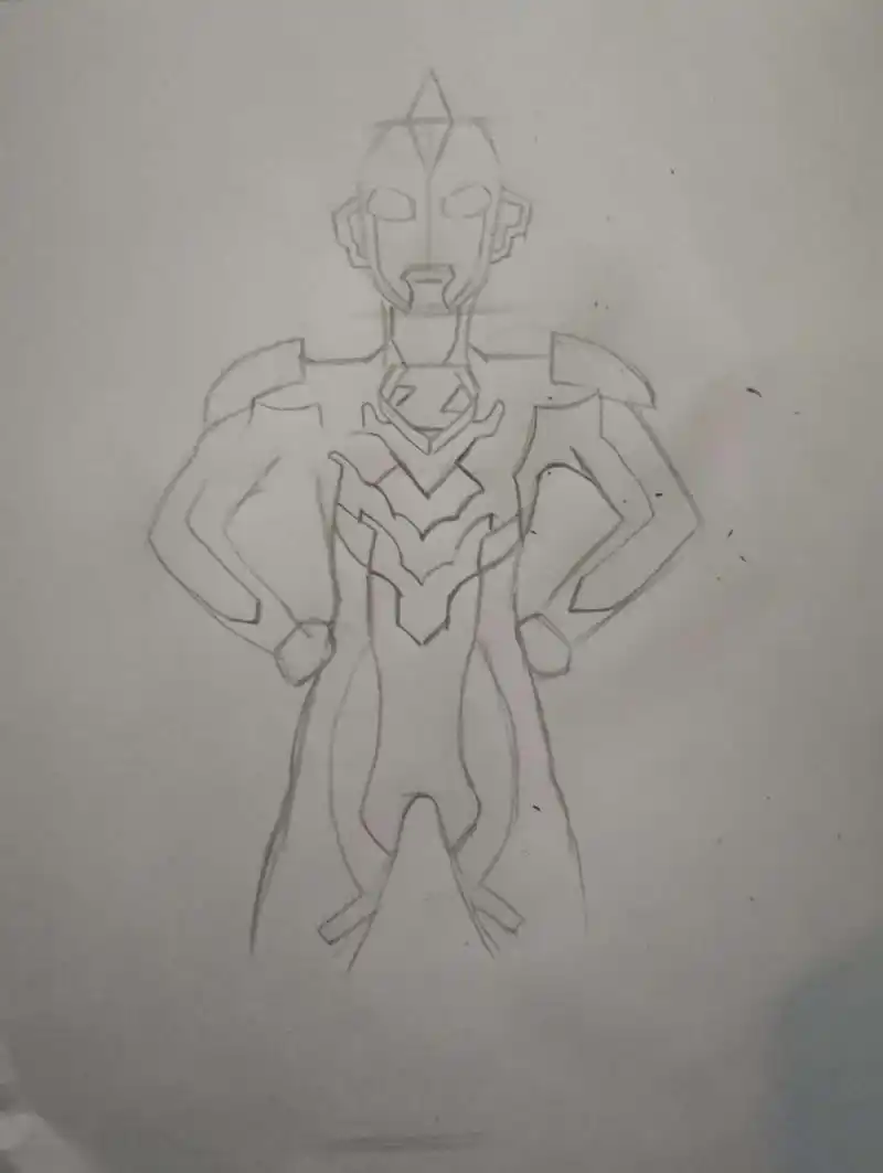 奥特曼泽塔 简笔画 步骤 后续补涂色