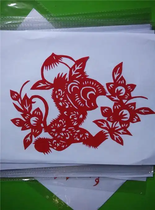 图样打印模板素材a4纸材料包 中九鱼图福字剪纸图样打印底稿窗花金鱼