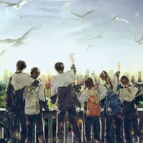 一群学生背包背影头像图片毕业季抓住流年说声再见