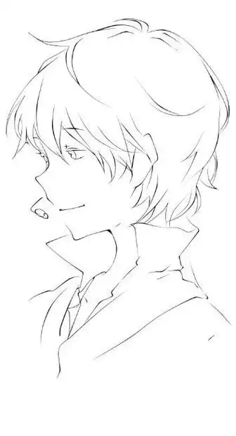男生侧脸儿童简笔画