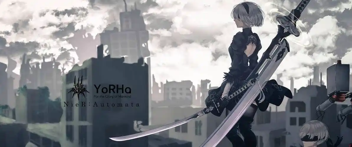 2b尼尔机械纪元带鱼屏壁纸3440x1440