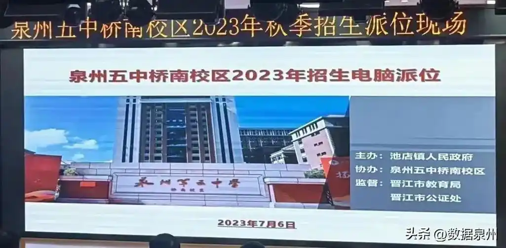 泉州五中桥南校区初一招生派位中签率73%今天上午10点半20 - 抖音