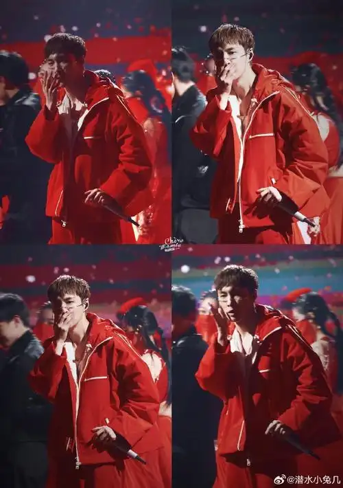 张艺兴面纱舞台再现红衣造型