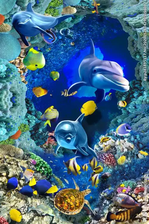 海底世界立体地板贴图片