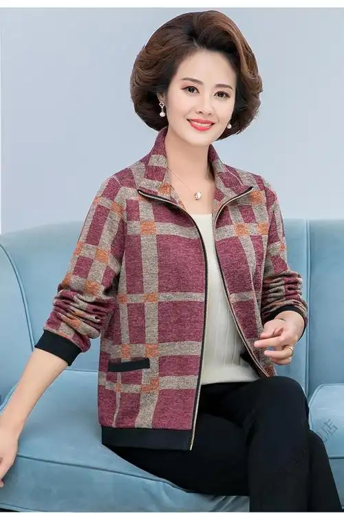 中年春秋女装新款中老年人女装春装外套2022新款50岁洋气短款风衣春秋