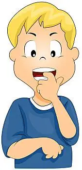 咬手指,插画,男孩,咬,指甲