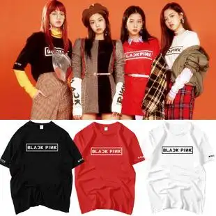 blackpink应援周边会服金智秀lisa金智妮朴彩英同款短袖男女t恤衫