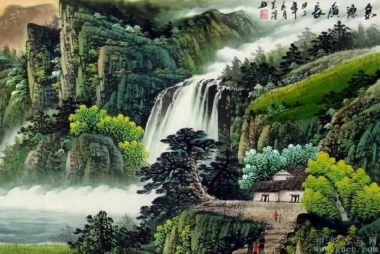 聚宝盆山水旺财画!