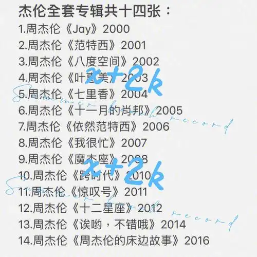 周杰伦全套签名专辑共14张