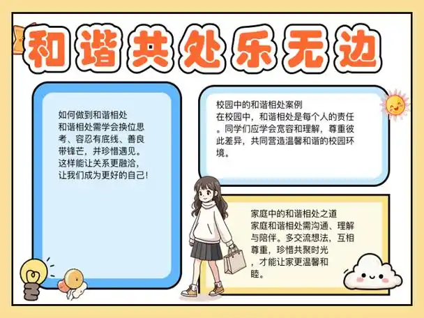 和谐相处手抄报