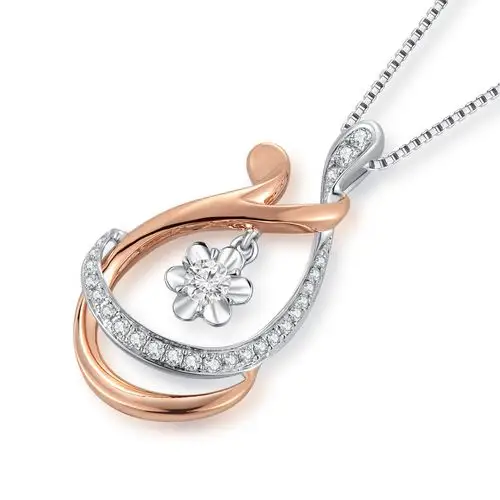 mabelle 18k/750 红白色黄金钻石镶嵌吊坠