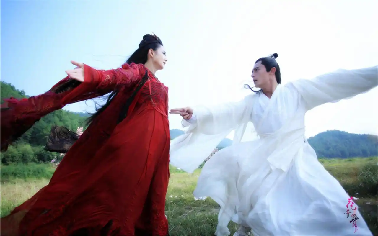 > 手绘花千骨赵丽颖七彩头巾图片宽屏壁纸10p下载(1920×1200)