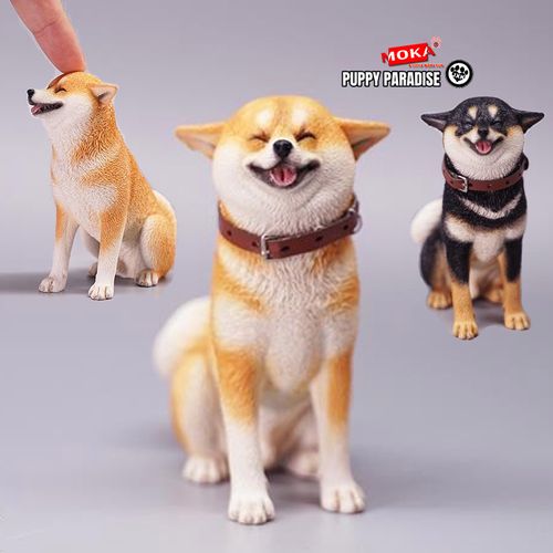 【jxk】正品 坐姿柴犬微笑眯笑傻柴 仿真小狗模型治愈系手办摆件