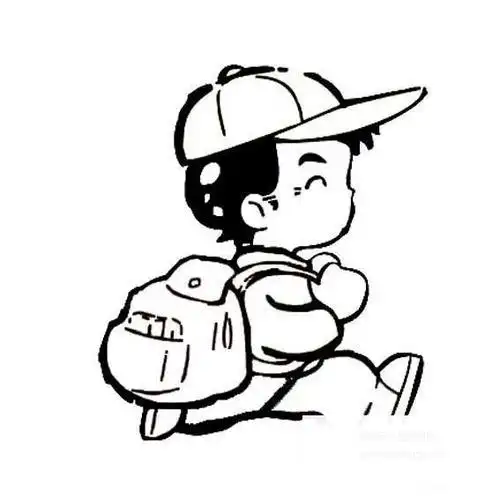 书包简笔画小学生背书包上学简笔画背着知识的男孩简笔画背起书包上